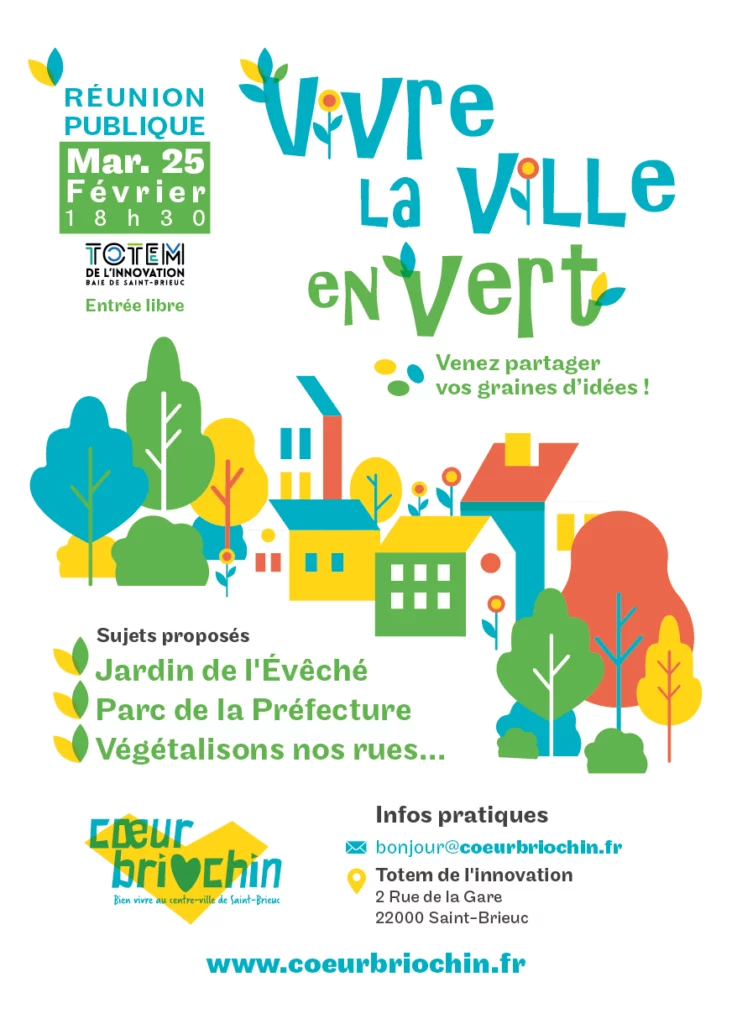 Affiche vivre la ville en vert coeurbriochin